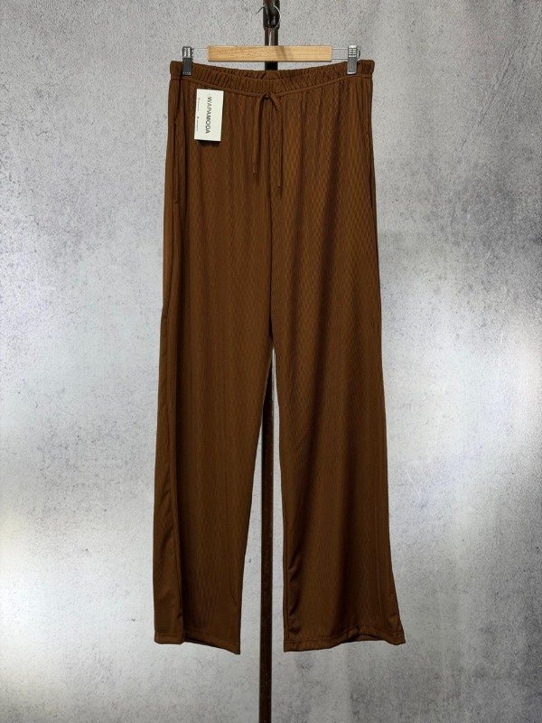 Producto - PANTALON VECHIA MARRON PALAZO MORLEY ELASTIZADO - 0