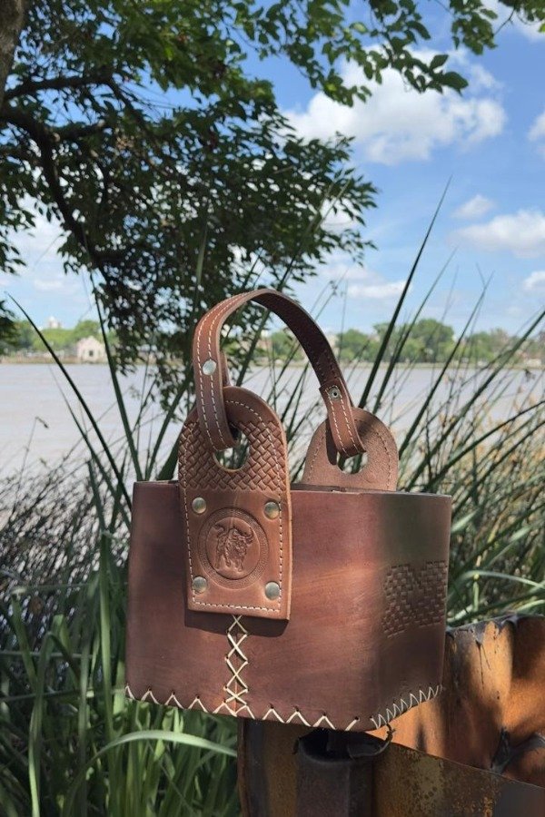 Producto - Canasta Matera Cuero legitimo Marron