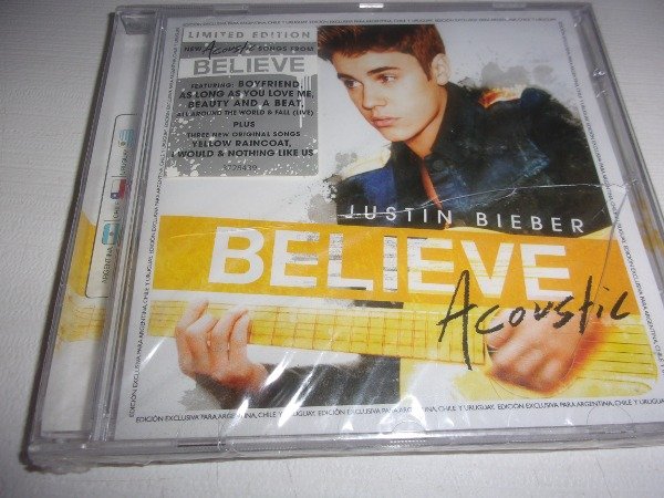 Producto - CD JUSTIN BIEBER BELIEVE ACUSTIC LIMITED PROMO CAJA ROTA ARG NUEVO 35A