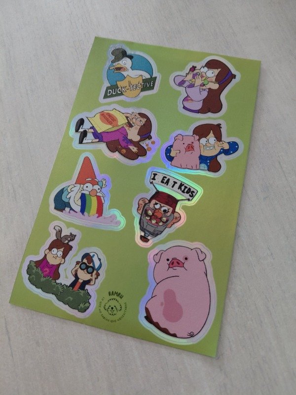 Producto - Planchitas de stickers - Gravity falls