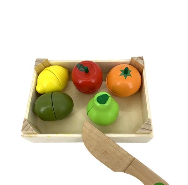 Producto - Cajon con frutas y cuchillo