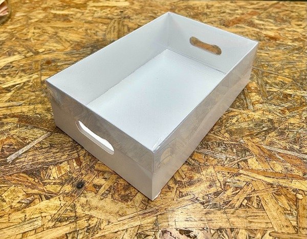 Producto - CAJA BANDEJA TAPA DE ACETATO -COD. 1540 medida 26x8x17