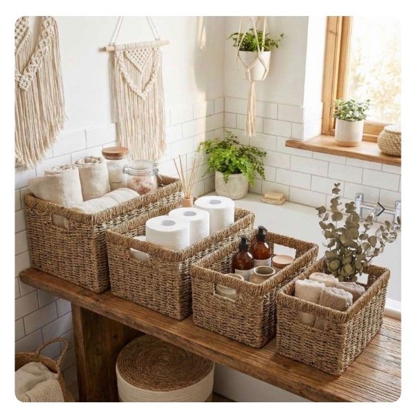 Producto - Canastos rectangulares fibras sintéticas 5 medidas