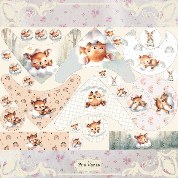 Producto - PreVenta Panel Baberos Ciervitos del Bosque