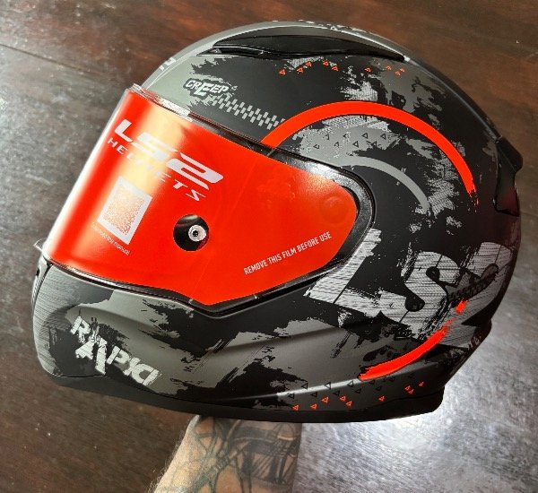 Producto - CASCO LS2 353 RAPID CIRCLE BLACK MATE NARANJA - 6