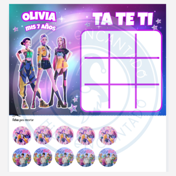Producto - Pdf TA-TE-TI  "Guerreras kpop"
