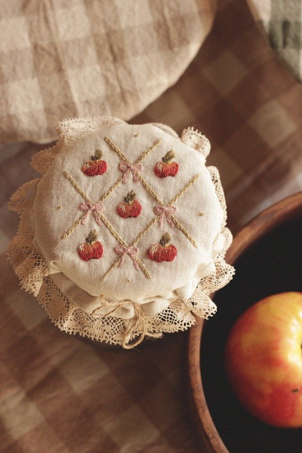 Producto - Frasco con Bonnet Bordado "Hazelnut"