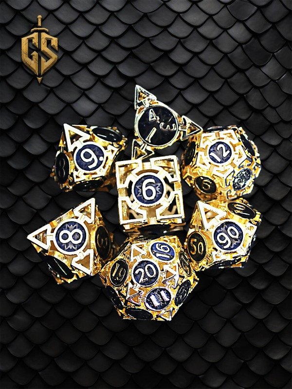 Producto - Dados de Metal - Corona de Obsidiana