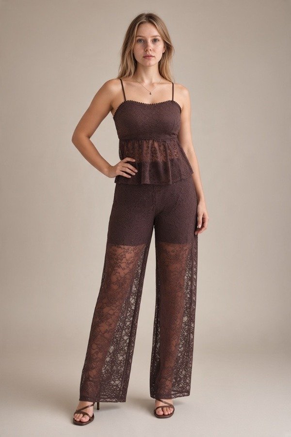 Producto - MUSCULOSA CONJUNTO LARGO ENCAJE A073 - 0