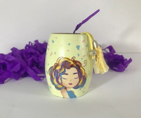 Producto - Mate de Algarrobo pintado a mano- Me gusta el viento