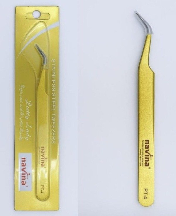 Producto - PINZA CURVA DORADA NAVINA
