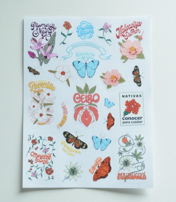 Producto - Plancha de stickers - Nativas rioplatenses