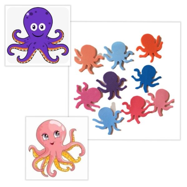 Producto - Formas Pulpos Multicolores - Pack x 50 unid