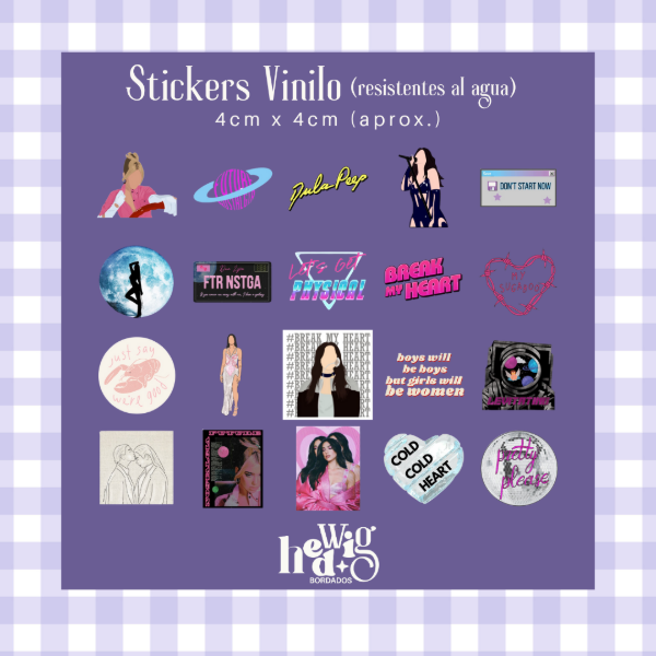 Producto - Pack 20 Stickers Vinilo DUA LIPA