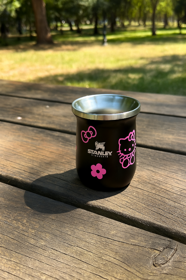 Producto - Mate hello kitty acero inoxidable Negro