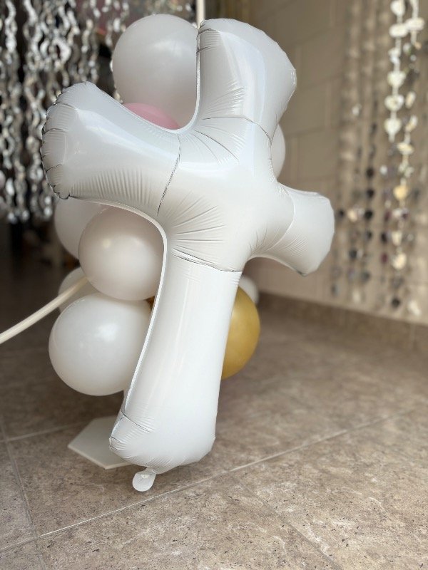 Producto - Globo cruz 60 cm en dorado o blanco 00861