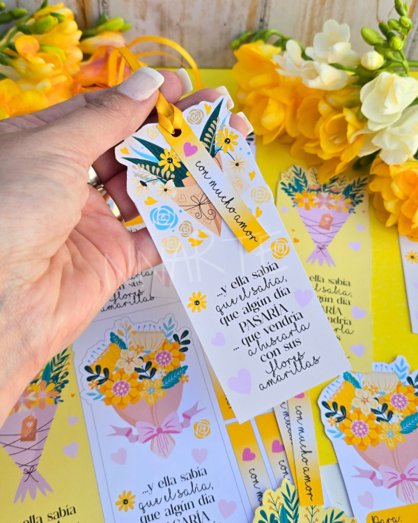 Producto - KIT IMPRIMIBLE TARJETONES FLORES AMARILLAS