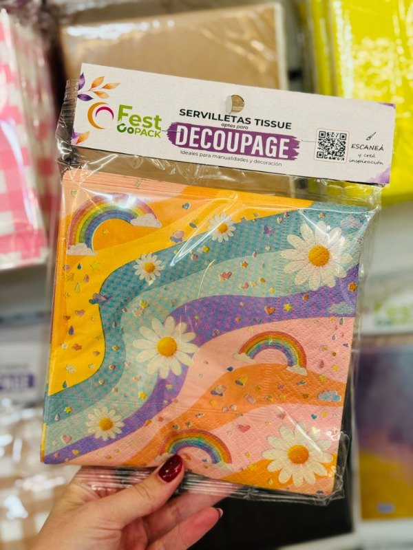 Producto - Servilletas decoupage ondas multicolor x20u