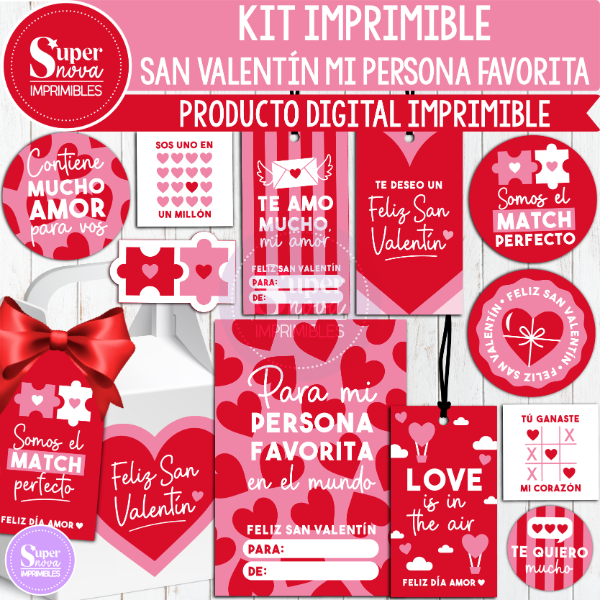 Producto - KIT IMPRIMIBLE SAN VALENTÍN MI PERSONA FAVORITA