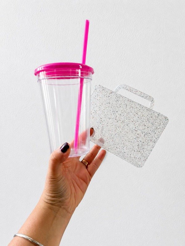 Producto - Vaso Acrílico cristal tapa color 500 Cc.  x 1 - Elegi el color - 0