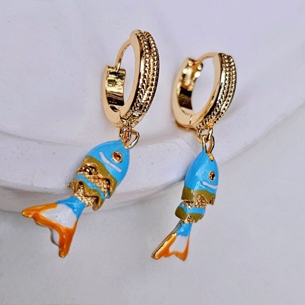 Producto - Aros Fish Pop Celeste