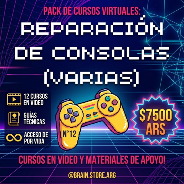 Producto - N12: 8+ Cursos de reparación de consolas (25GB+)