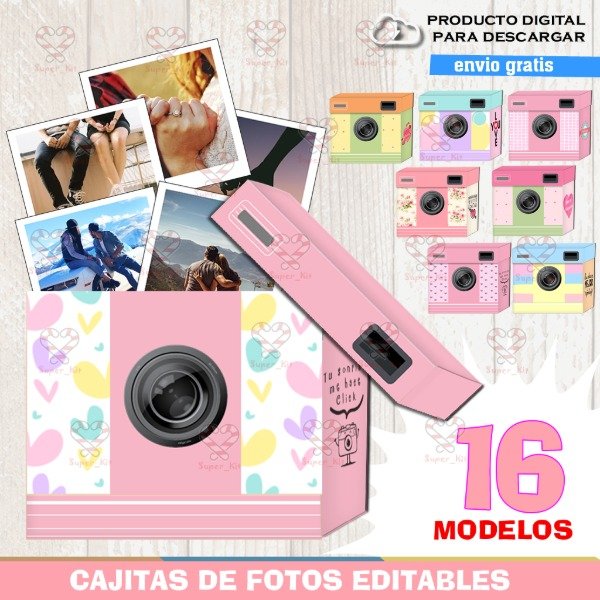 Producto - Kit Imprimible San Valentin Cajitas de Fotos Editable