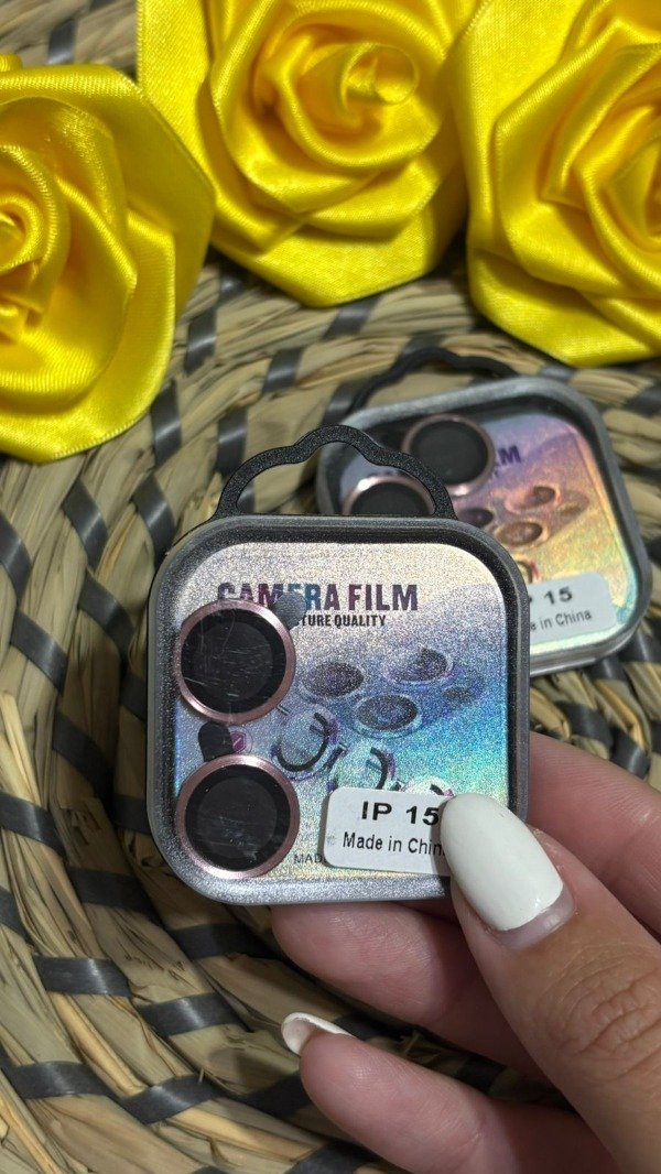 Producto - Protector cámara rosa metalizado - iPhone 14/14plus