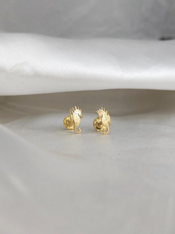 Producto - Aros Caballito de Mar Oro 18kt Cierre a Rosca - 2