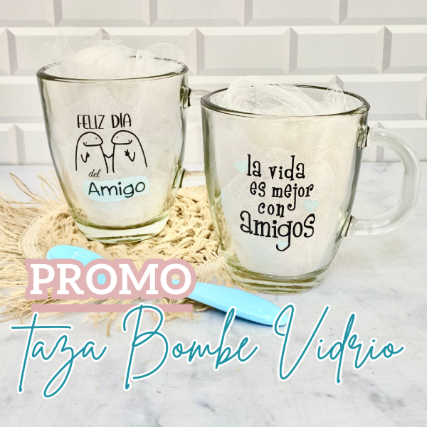 Producto - Combo 6 Tazas Bombe Vidrio Día del Amigo