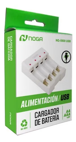 Producto - CARGADOR USB DE PILAS / BATERÍAS NOGA AA / AAA X4