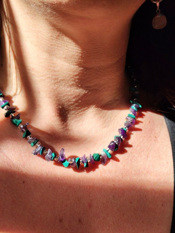 Producto - GARGANTILLA MÁGICA MALAQUITA + AMATISTA - CALIDAD EXTRA PREMIUM