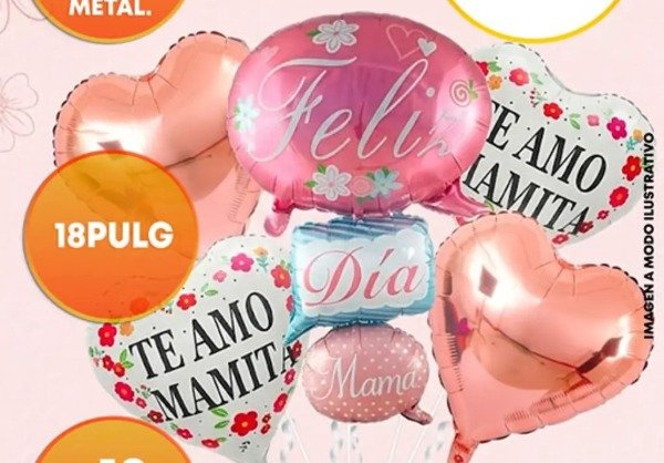 Producto - Feliz Dia Mama Dialogo - Set 5 Globos