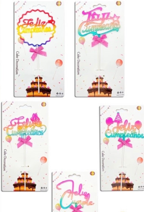 Producto - TP 3D FELIZ CUMPLEAÑOS CURSIVA BICOLOR