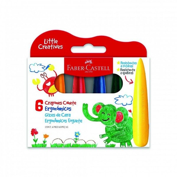 Producto - LAPICES DE CERA FABER CASTELL COHETE X 6 COLORES