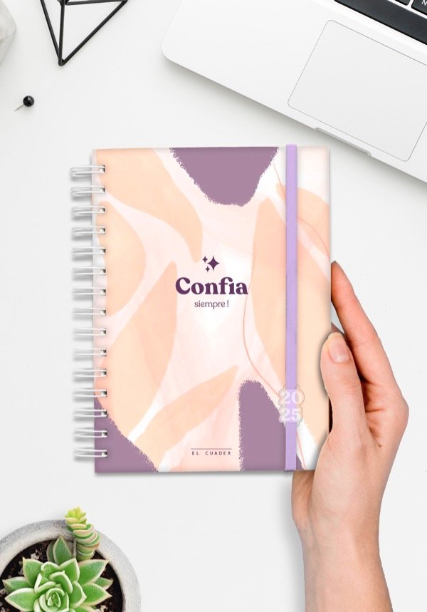 Producto - Agenda 2025 - Confia - Hojas Salmon