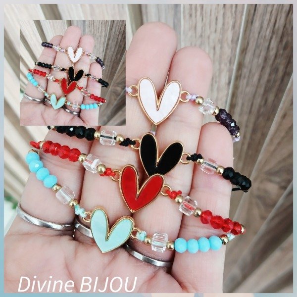 Producto - Pulsera solitaria corazón  cristal
