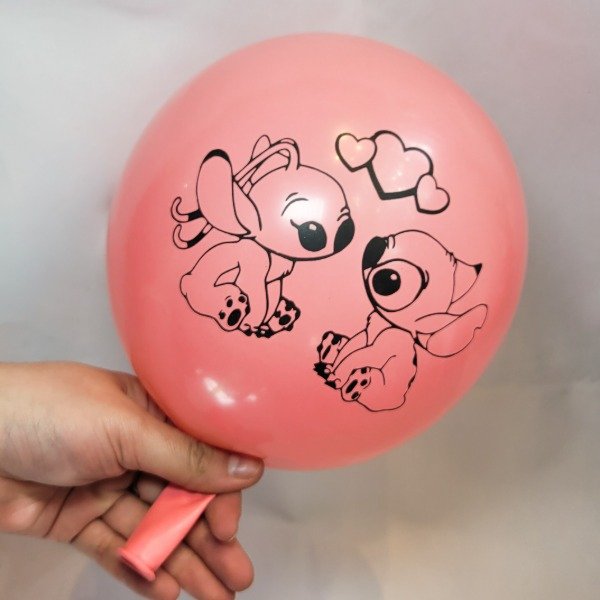 Producto - Globos estampados Stitch y Angel x10 unidades 12" - 1