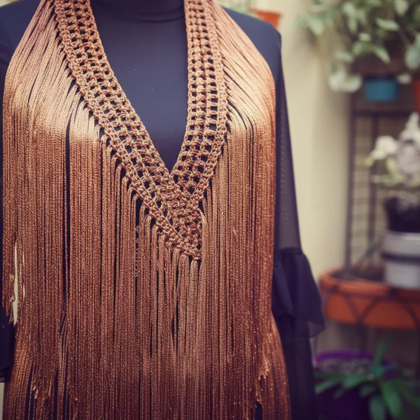 Producto - Tira De Flecos Para Cruzar 160 cm Bronce PRE VENTA