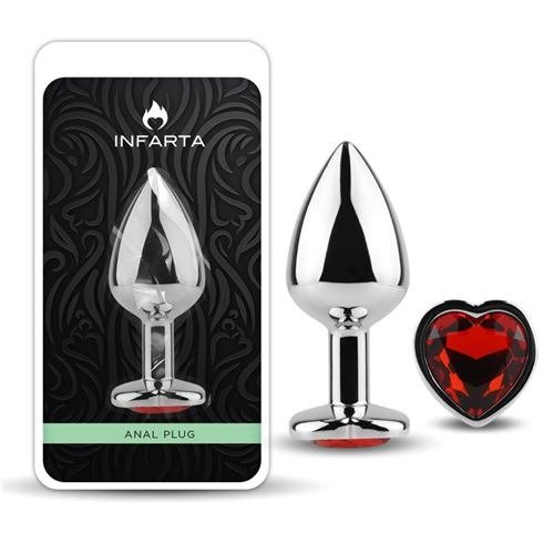 Producto - ANAL PLUG HEART LOVE METAL SMALL RED