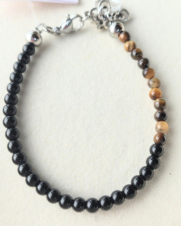 Producto - Ambar. Pulsera. Tierra (Ojo de Tigre y Obsidiana)