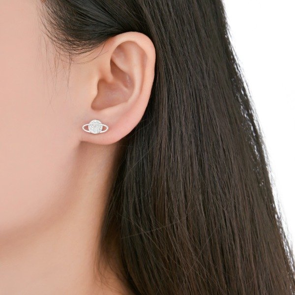 Producto - Aros Pasantes Luna y Saturno (Impar) - 2
