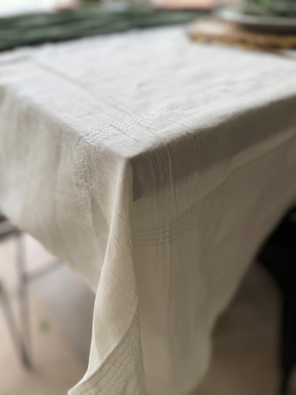 Producto - Mantel Gasa con rayas plateadas