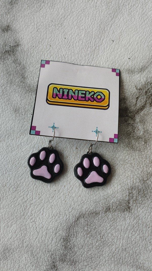 Producto - Aros patita gato negra - 1