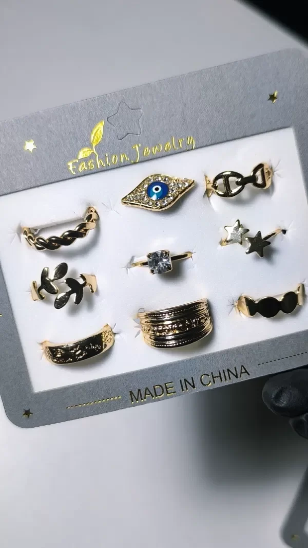 Producto - Anillos x9 dorados