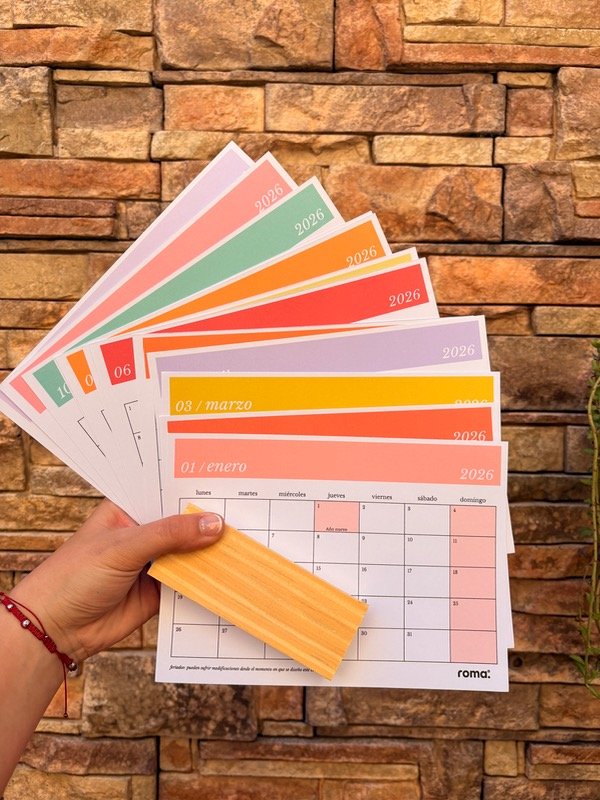 Producto - Calendario de escritorio con taco de madera