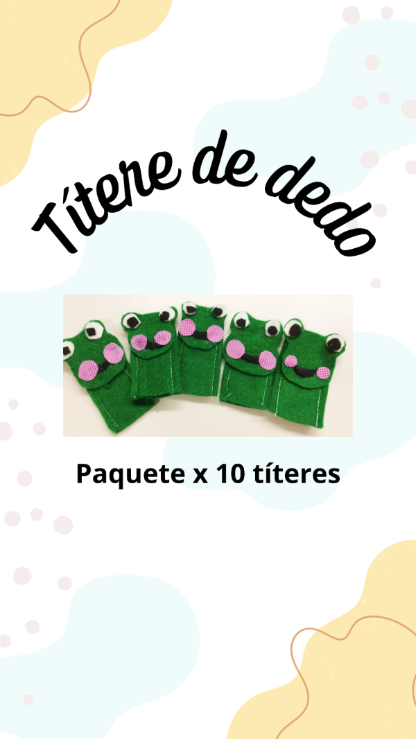 Producto - Titere de dedo x 10 unidades. Sapito