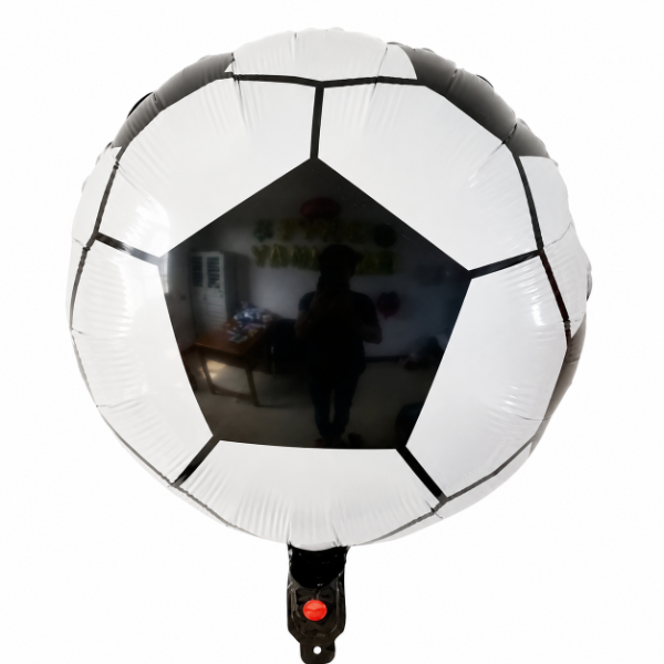 Producto - GLOBO METALIZADO FORMA PELOTA DE FUTBOL 45 x 51cm APTO HELIO