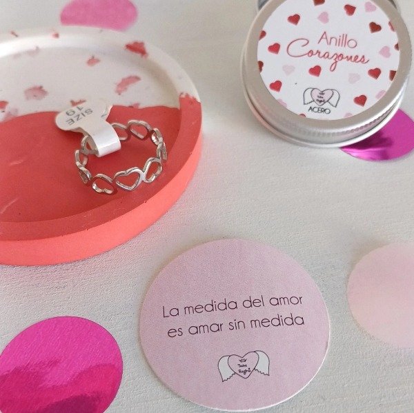 Producto - Anillo Acero Corazones