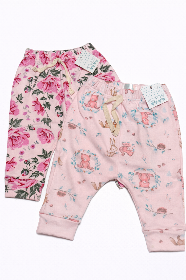 Producto - Dúo babuchas interlock rosa rosas y rosa animales